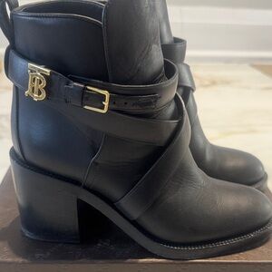 Burberry Black Leather Ankle Boots